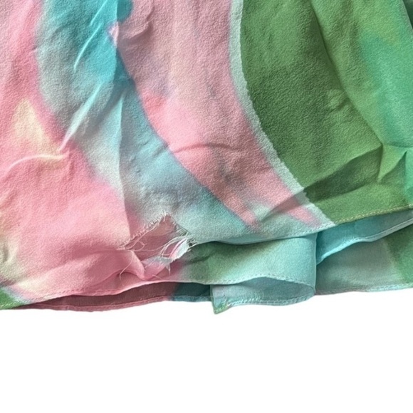 BCBGMaxAzria Silk Chiffon Watercolor Sleeveless Maxi Dress Size 4 Women’s - Picture 9 of 9